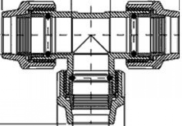 PP 32 x 32 x 32 T-Stück 90°